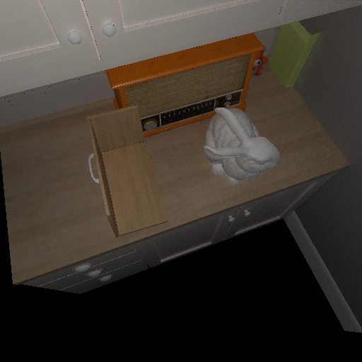 Kitchen rendered image from naive radiance cache