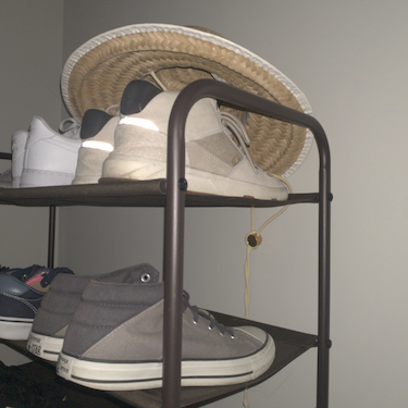 Shoe rack real input image captured with co-located light and camera