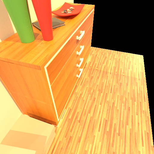 Bedroom synthetic input rendering under natural illumination